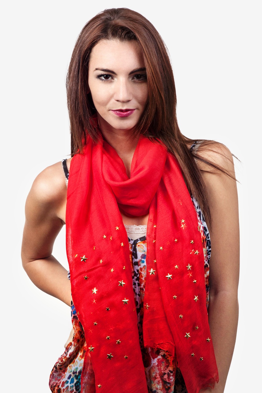 Star Studded Red Scarf Photo (0)