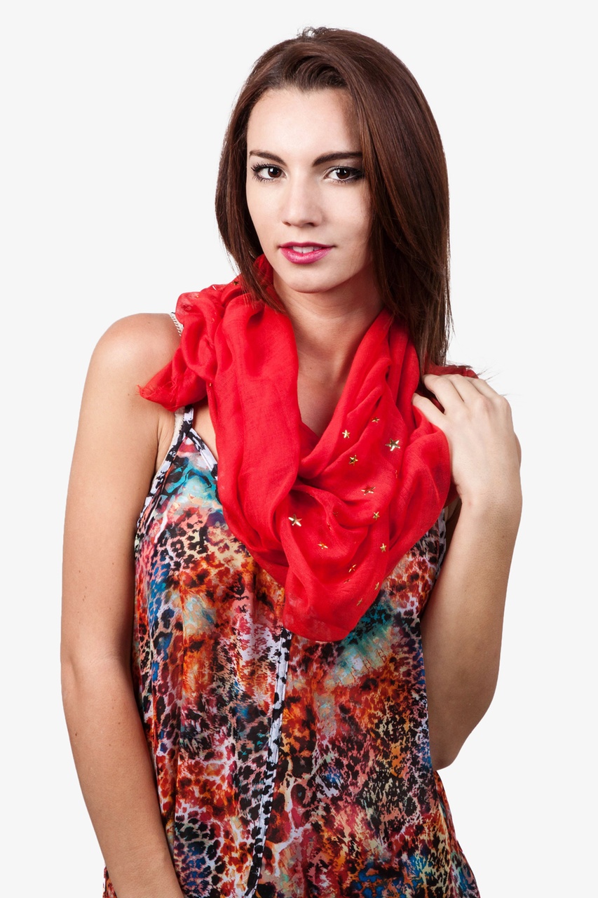 Star Studded Red Scarf Photo (3)