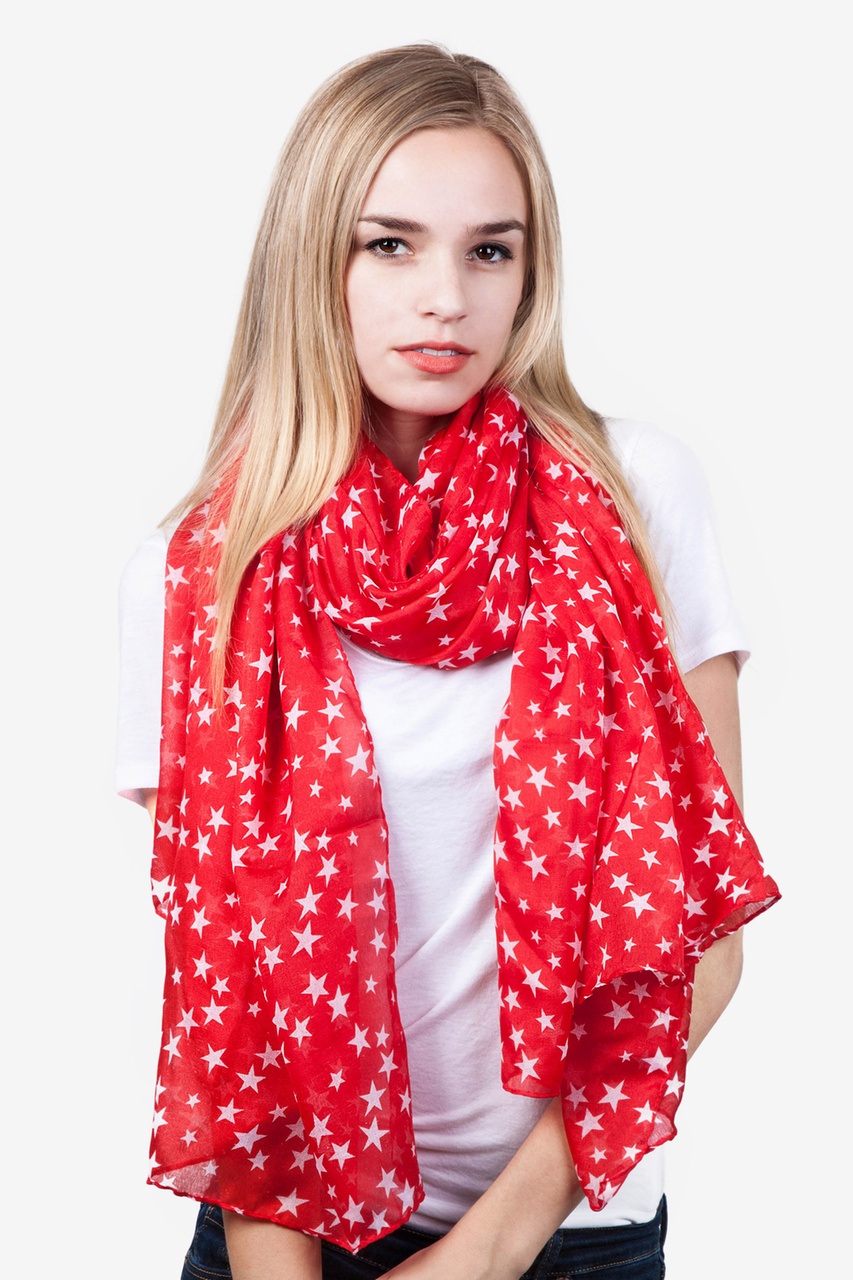 Red Starry Night Scarf Photo (2)