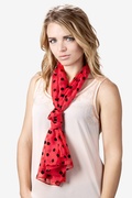 Red Velvet Polka Dots Scarf Photo (2)