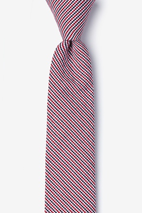 Preston Seersucker Red Skinny Tie