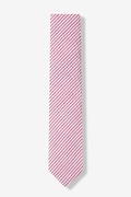Red Kensington Seersucker Skinny Tie Photo (1)