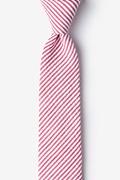 Red Kensington Seersucker Skinny Tie Photo (0)