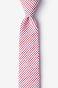 Red Kensington Seersucker Skinny Tie Photo (0)