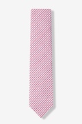 Red Kensington Seersucker Skinny Tie Photo (1)