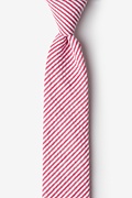 Red Kensington Seersucker Skinny Tie Photo (0)