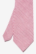 Red Seersucker Stripe Extra Long Tie Photo (1)