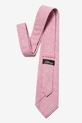 Red Seersucker Stripe Extra Long Tie Photo (2)