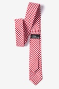 Seersucker Check Red Skinny Tie Photo (1)