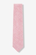 Seersucker Stripe Red Skinny Tie Photo (0)