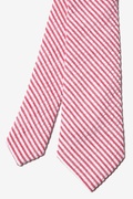 Seersucker Stripe Red Skinny Tie Photo (1)