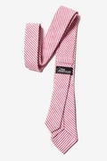 Seersucker Stripe Red Skinny Tie Photo (2)