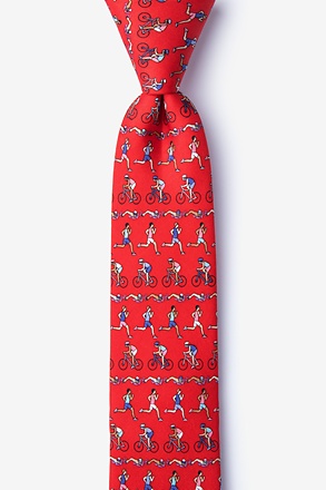 "Tri, Tri Again" Red Skinny Tie