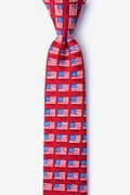American Flag History Red Skinny Tie Photo (0)