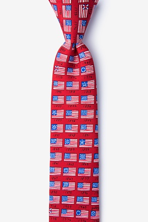 _American Flag History Red Skinny Tie_