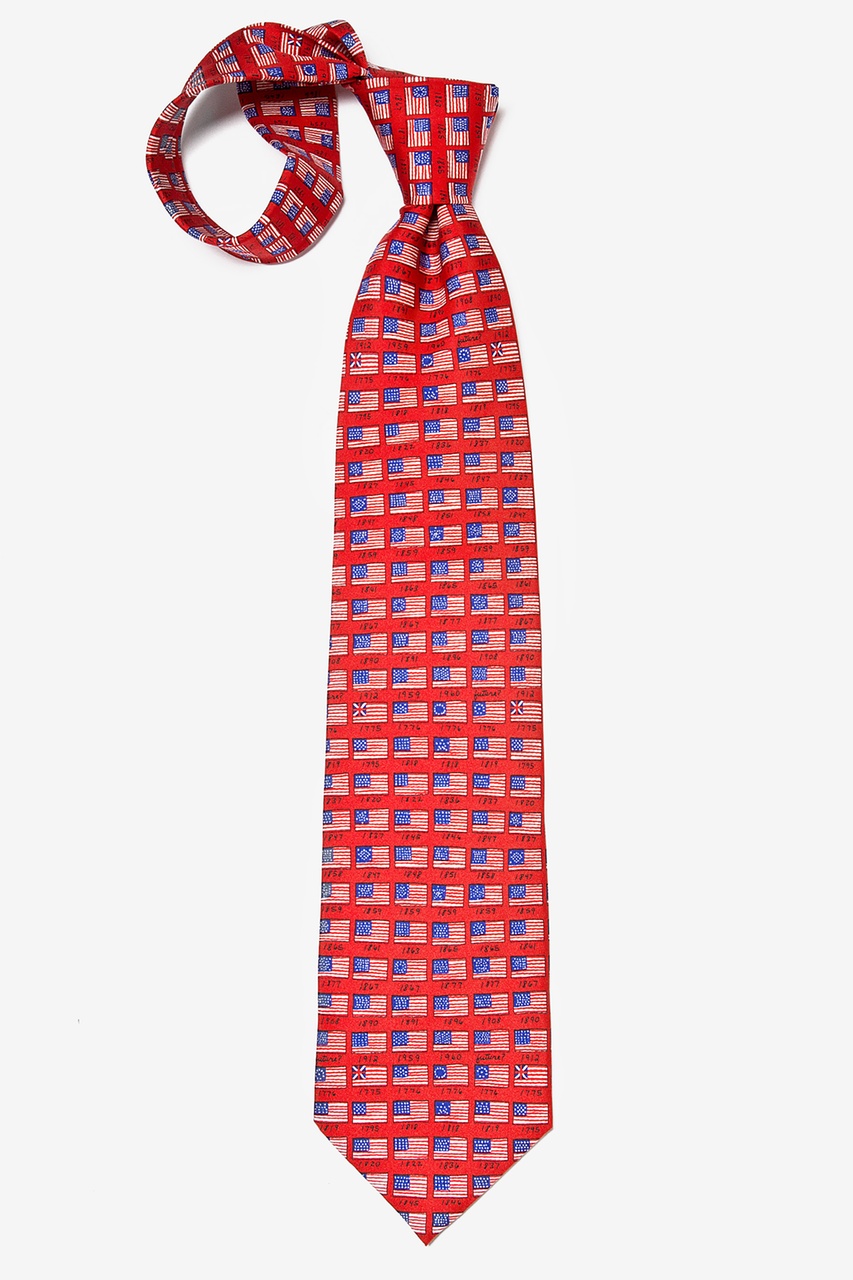 Flag History Red Silk Tie | Patriotic Neckties | Ties.com