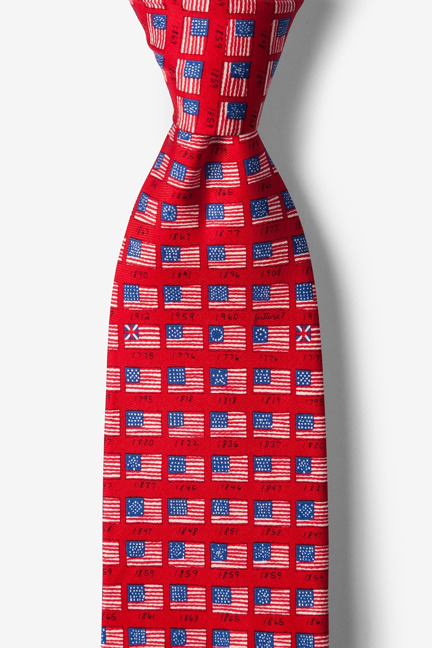 Flag History Red Silk Tie | Patriotic Neckties | Ties.com