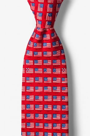 _American Flag History Red Tie_