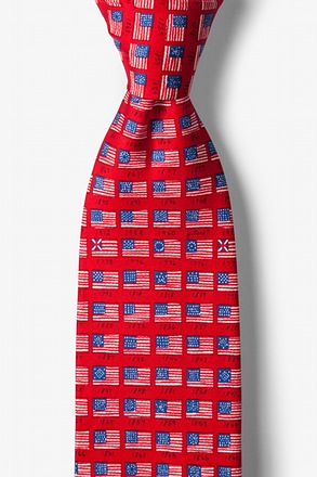 American Flag History Red Tie