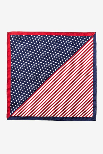 Red Silk Bars & Stars Pocket Square Pocket Square