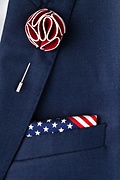 Bars & Stars Pocket Square Red Pocket Square Photo (2)