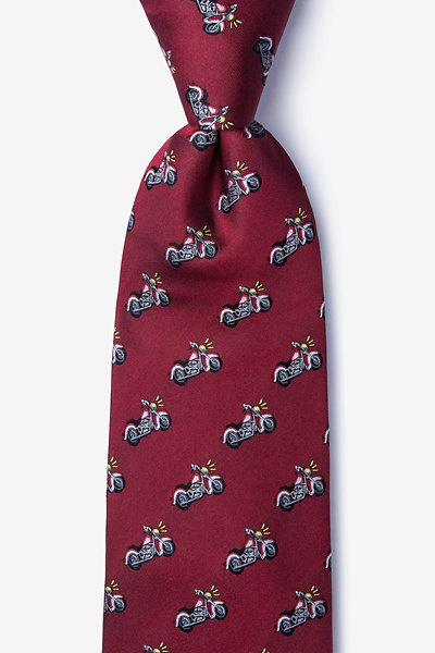Red Silk Born to Ride Tie