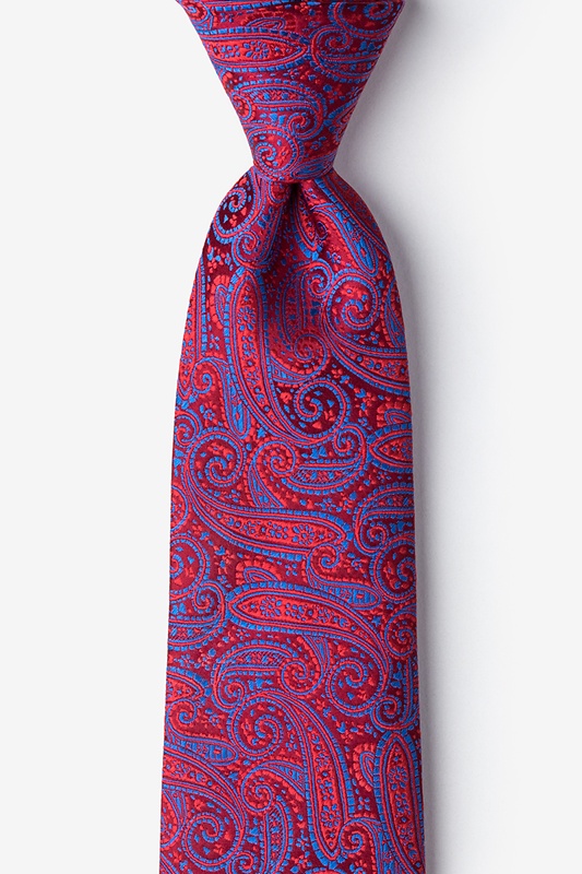 red pattern tie