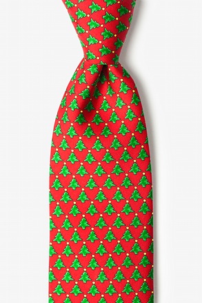 Christmas Forest Red Tie