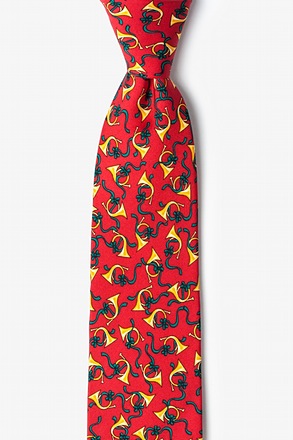 Christmas Horns - Boys Red Tie For Boys