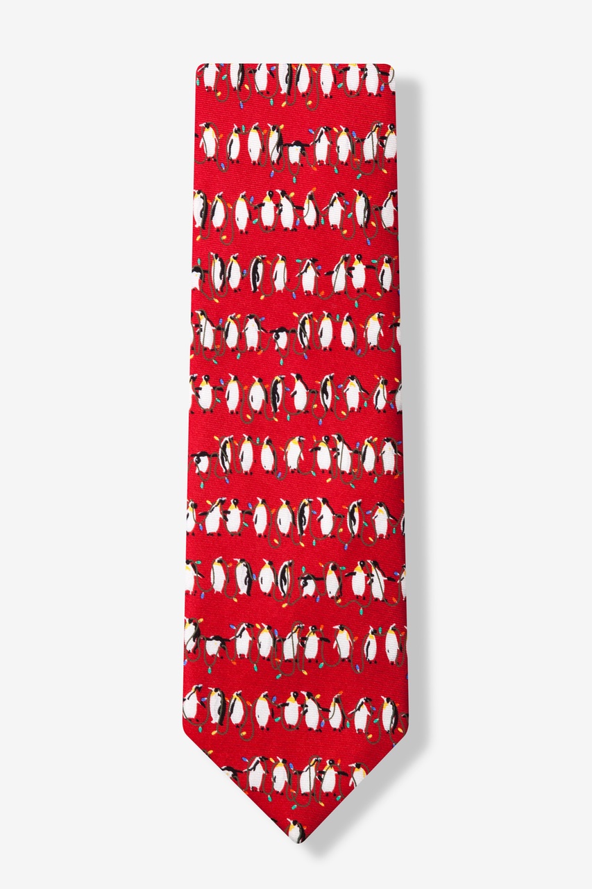 Christmas Penguins Red Tie Photo (1)