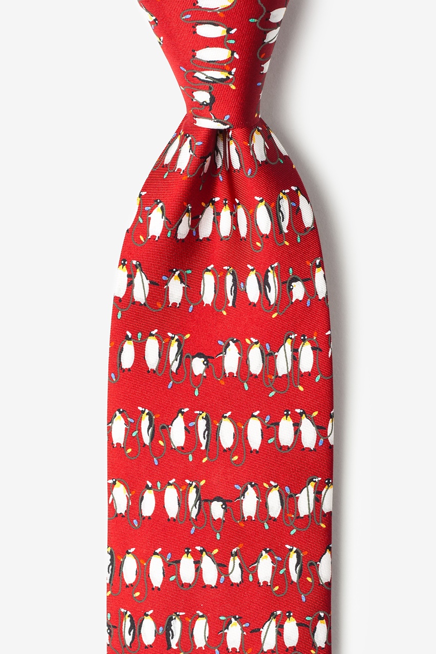 Christmas Penguins Red Tie Photo (0)
