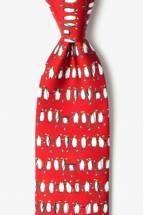 _Christmas Penguins Red Tie_