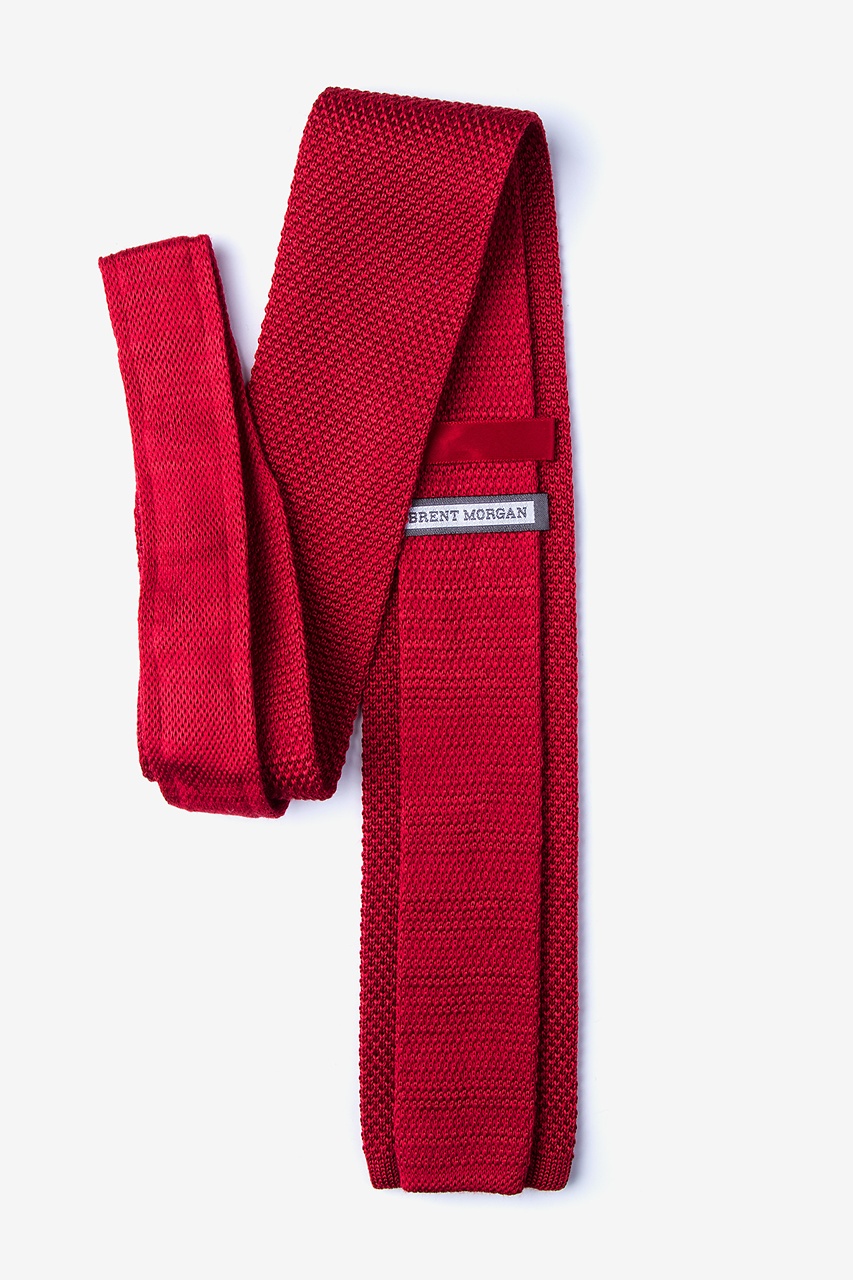 Classic Solid Red Knit Tie Photo (1)