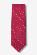 Crimson with Gold Dots Red Extra Long Tie Photo (0)