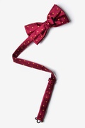 Crimson with Gold Dots Red Pre-Tied Bow Tie Photo (1)