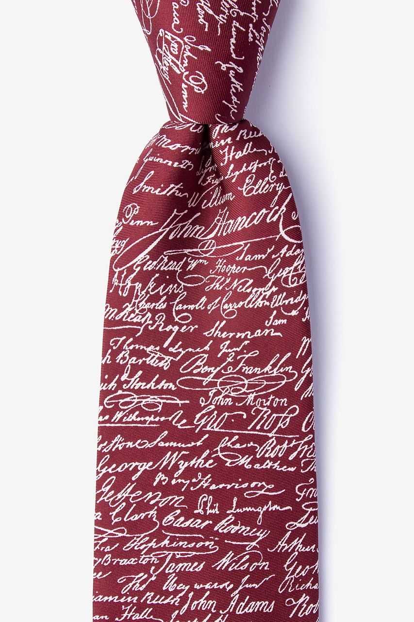 Declaration Signers Red Extra Long Tie Photo (0)