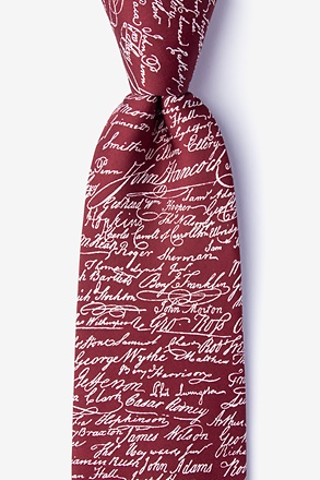 Declaration Signers Red Extra Long Tie