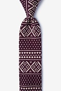 Fair Isle Red Knit Skinny Tie Photo (0)