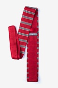 French Stripe Red Knit Skinny Tie Photo (1)