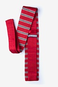 French Stripe Red Knit Tie Photo (1)