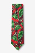 Holly & Berries Red Extra Long Tie Photo (0)
