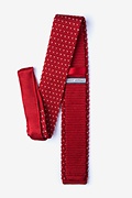 Laos Red Knit Skinny Tie Photo (1)