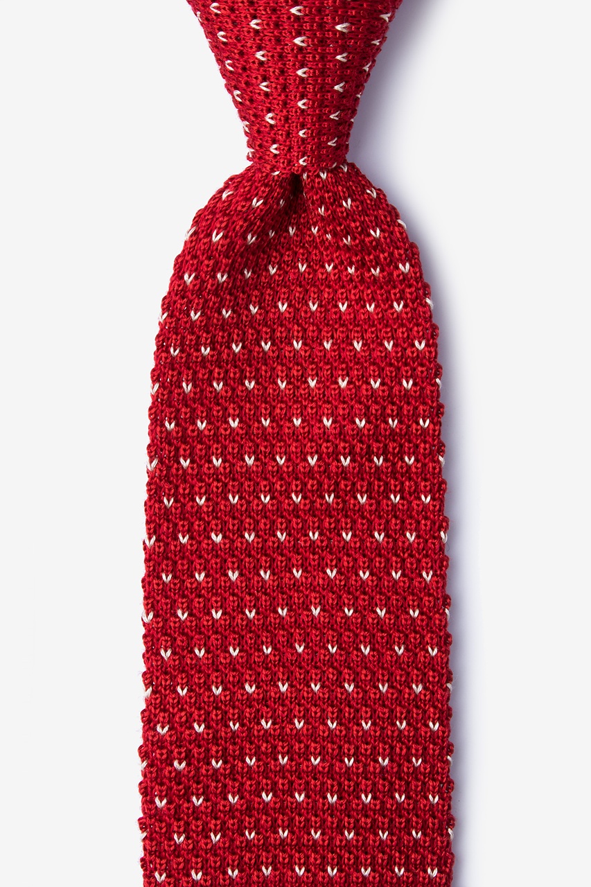 Laos Red Knit Tie Photo (0)