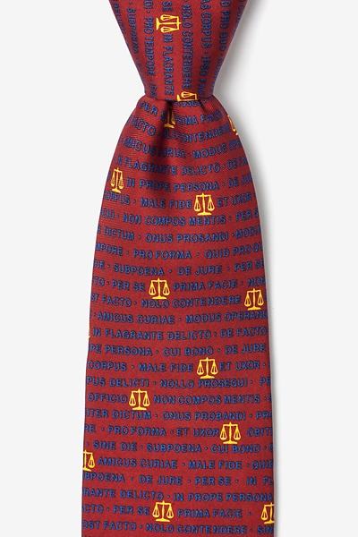 Red Silk Legal Latin Tie