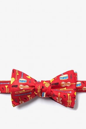 _Musical Instruments Red Self-Tie Bow Tie_