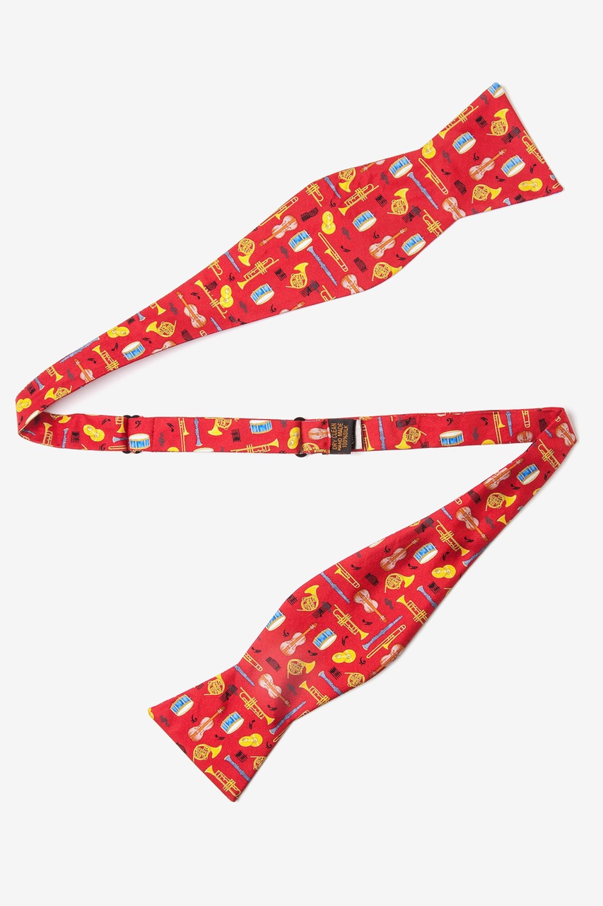 Musical Instruments Red Self-Tie Bow Tie Photo (1)