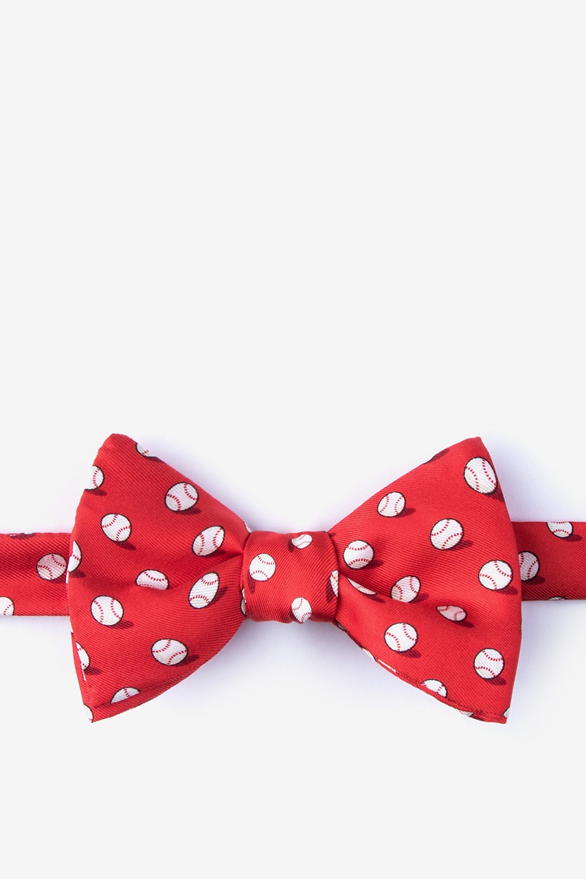 No Hitter Red Self-Tie Bow Tie Photo (0)