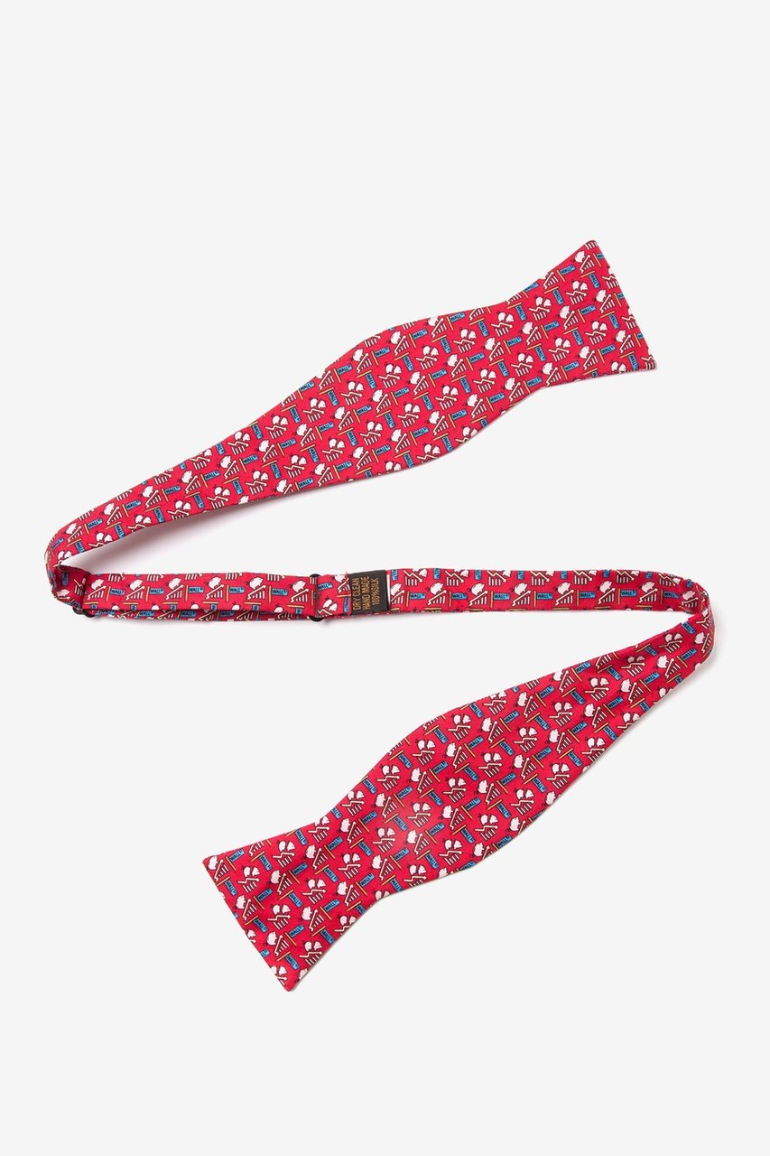 Piggy Went to Market Red Self-Tie Bow Tie Photo (1)