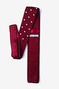Polka Dot Red Knit Skinny Tie Photo (1)