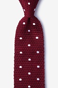 Polka Dot Red Knit Tie Photo (0)